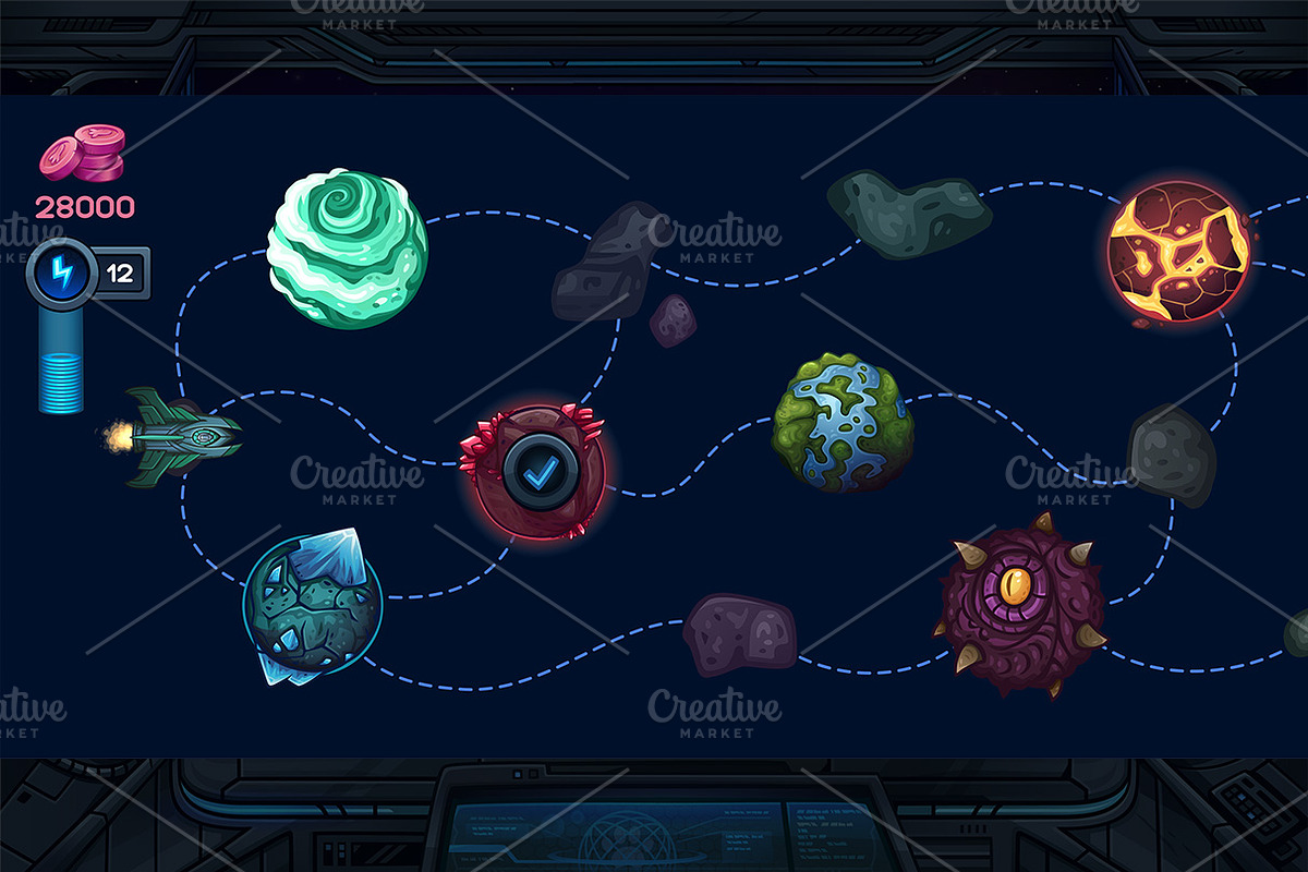Space Odyssey Slots Game KIT, a Technology Illustration by Saranai Store (Photo 7 of 16)