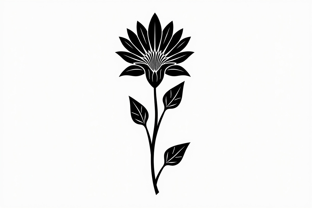 Modern Black Flower Design, an Illustration by jahid234 (Photo 11 of 21)