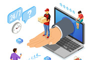 Internet Shopping Delivery Isometric, a Person Illustration by TAlex (Thumbnail 5 of 6)