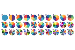 Color segmented circles. Circular, an Illustration by winwin.art