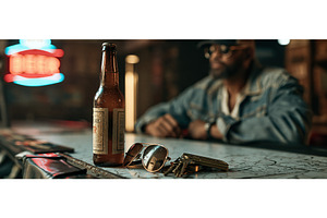 Cool Man Relaxing at Bar With Beer, a Person Photo by piter.goskov