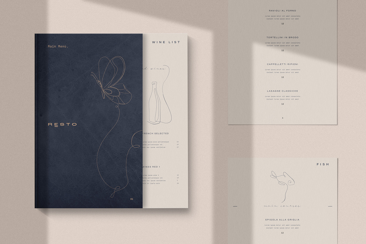 Elegant Restaurant Menu Template, a Brochure Template by Catkie - Digital Art (Photo 4 of 4)