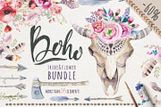 Tribe & Flower boho bundle, a Decorative Illustration by Peace ART (Thumbnail 1 of 6)
