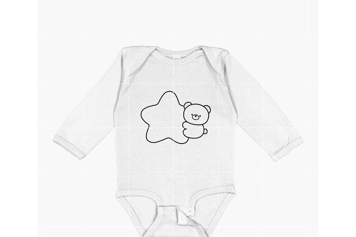 cute bear outline SVG | bear with st, an Illustration by TheHitShop (Photo 7 of 10)