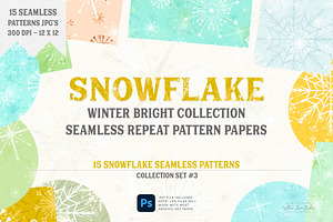 Snowflake Patterns Winter Bright Set