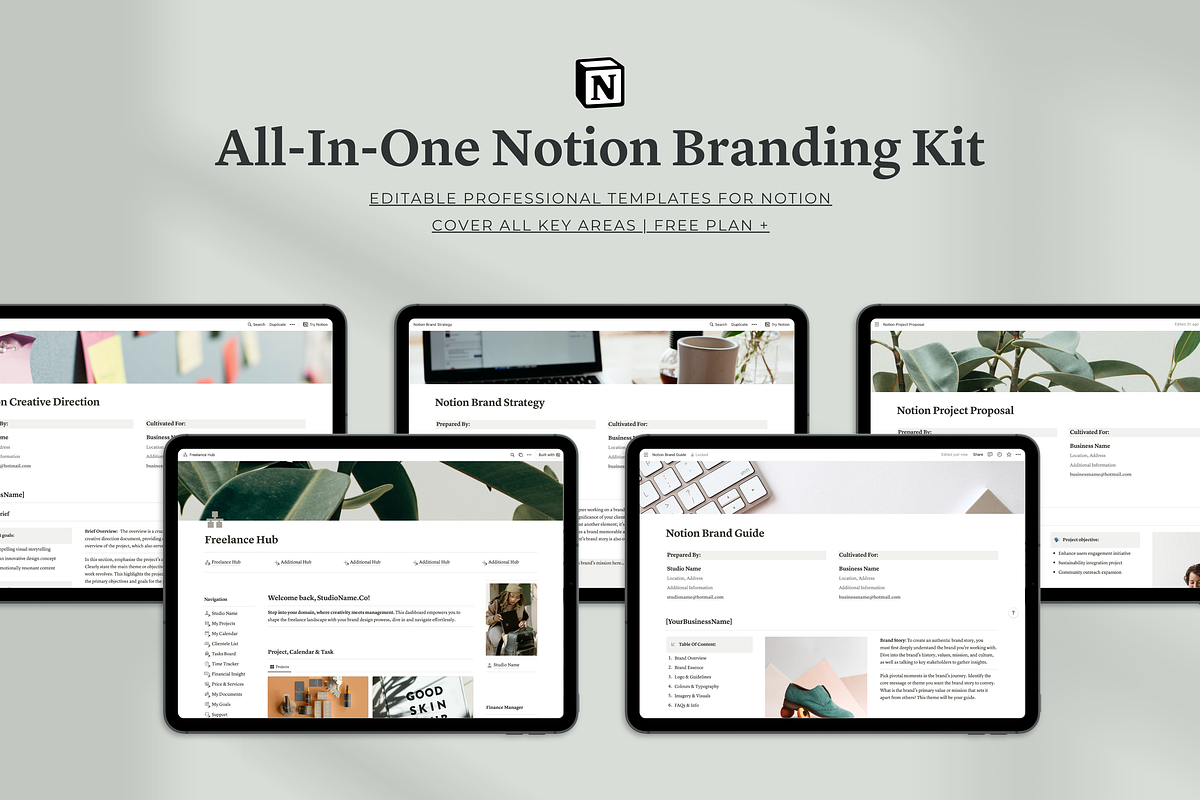 All-In-One Notion Branding Kit, a Templates & Theme by Swyn.Studio (Photo 1 of 11)