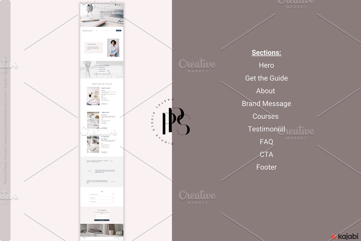 Business Coach Template for Kajabi, a Landing Page Template by Pastel Pixels Studio (Photo 2 of 5)