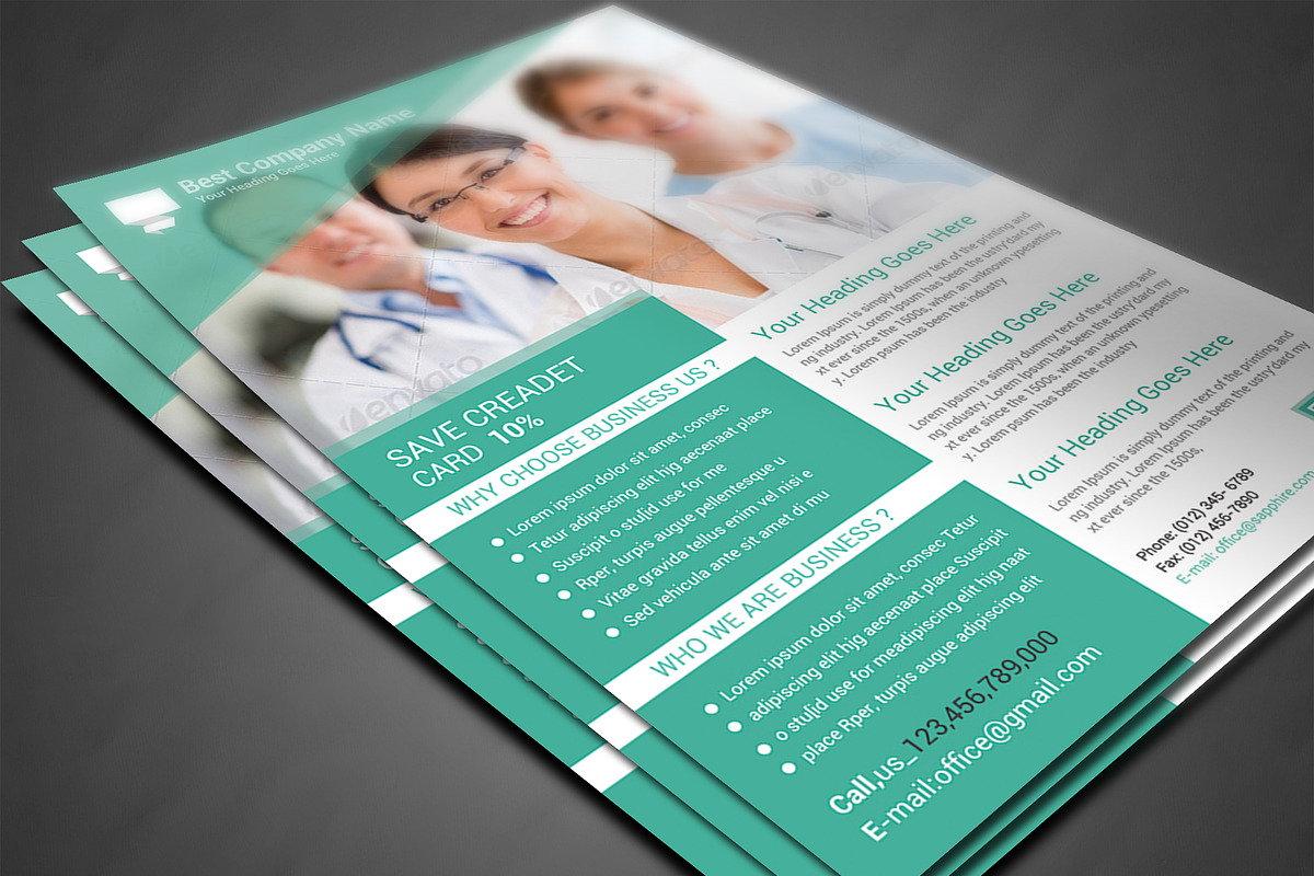 Health & Medical Doctors Flyer Templ, a Flyer Template by AfzaalGraphics (Photo 3 of 4)