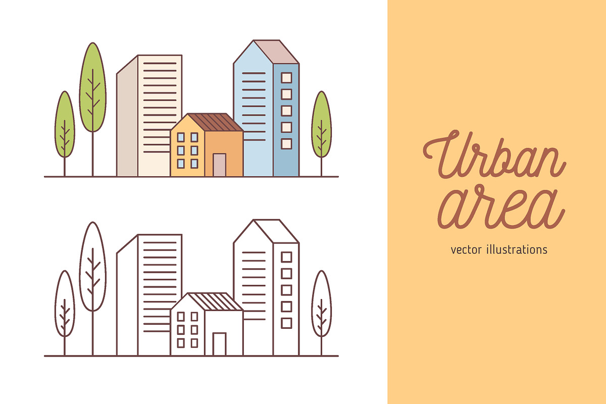 Urban area line art, an Object Illustration by Good Studio (Photo 1 of 3)