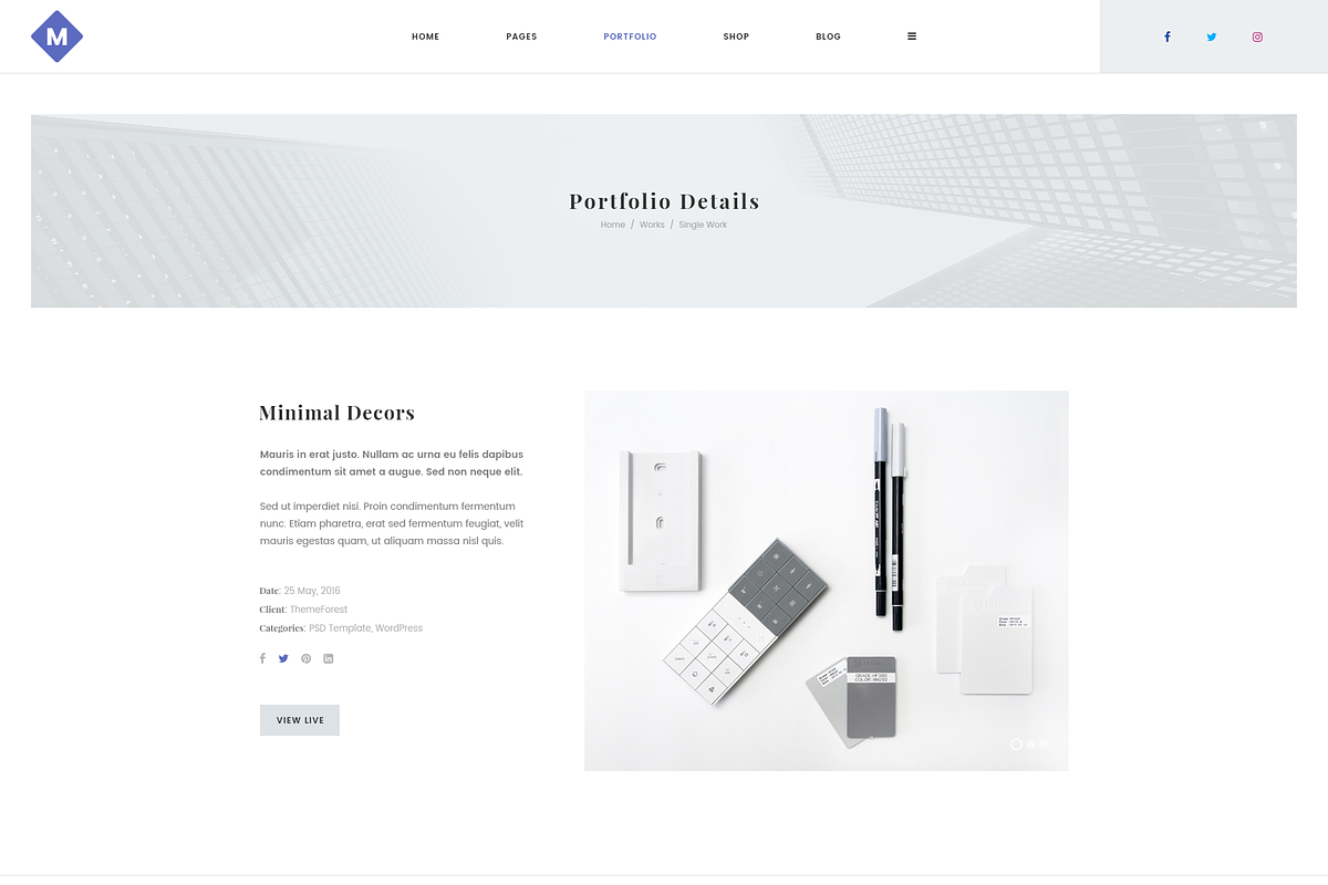 M - Minimal PSD Portfolio Template, a Landing Page Template by bigpsfan's SHOP (Photo 12 of 24)