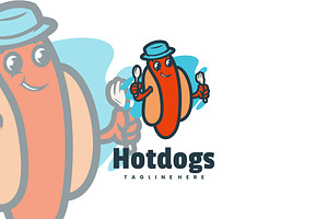 Hotdogs Cartoon Logo Design., a Branding & Logo Template by VectorCraft