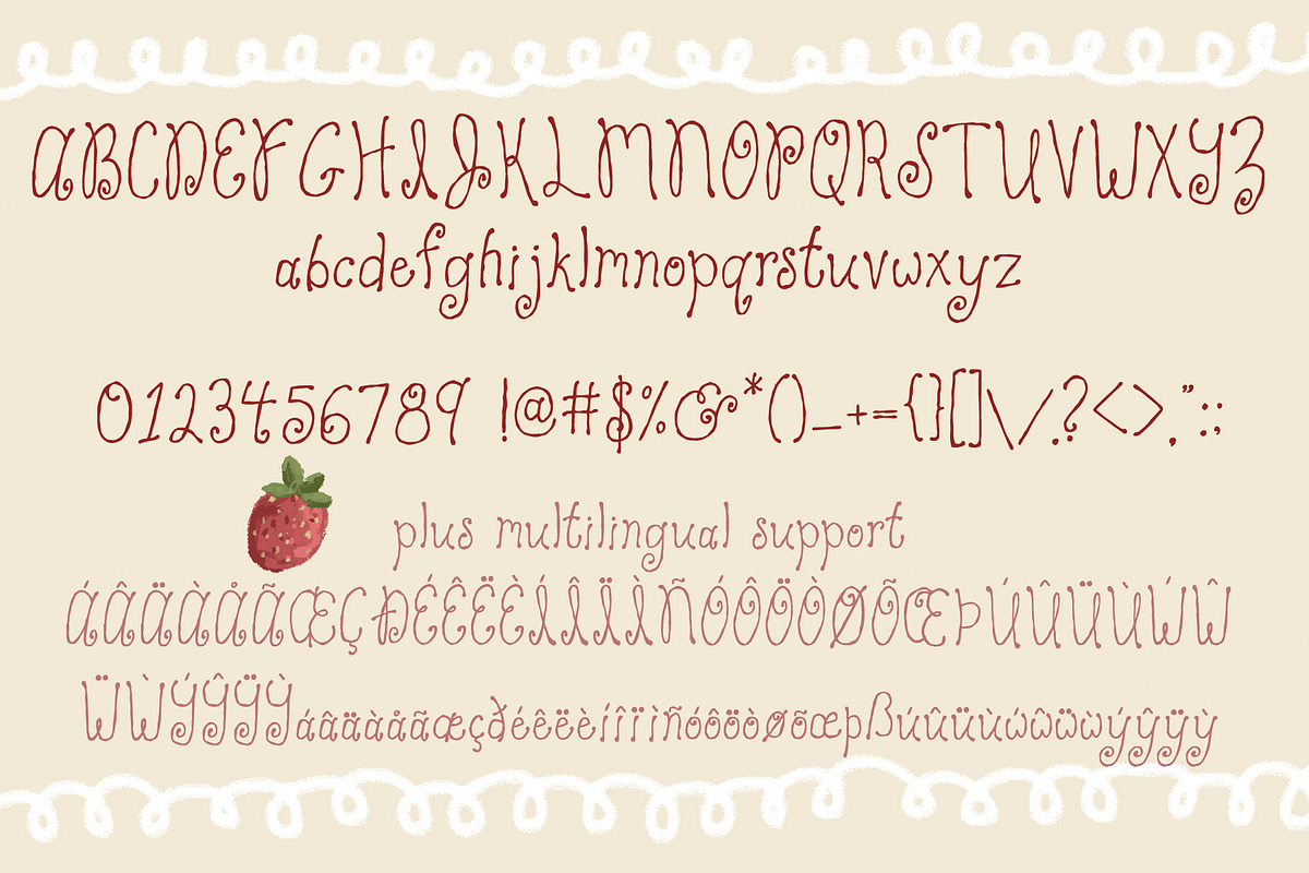 Strawberry Cake Whimsical Font preview 2