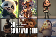 50 3D Kawaii Chibi Prompts, an Object Graphic by MadeByAI Studio (Thumbnail 1 of 5)
