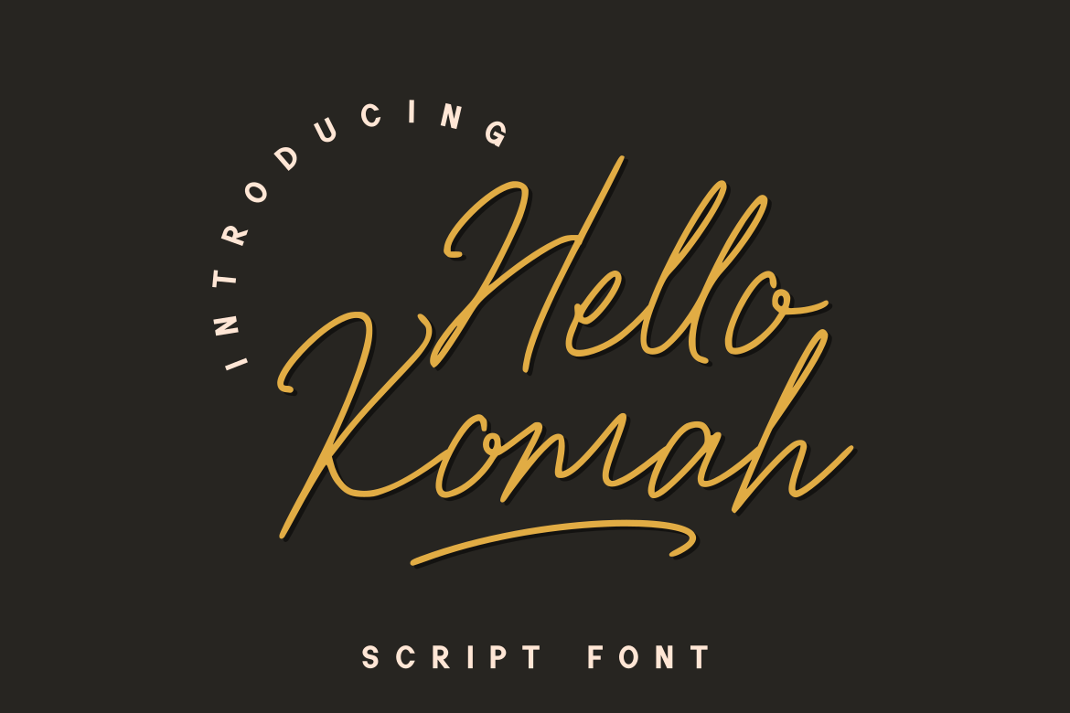 Hello Komah - Script Font, a Script Font by GFRcreative