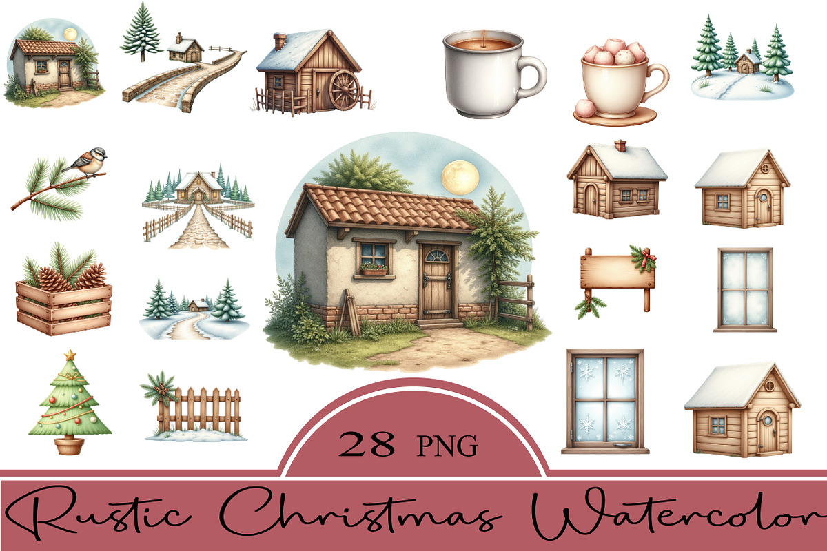 Rustic Cottagecore Winter Clipart, an Illustration by CrexoraLab (Photo 5 of 5)