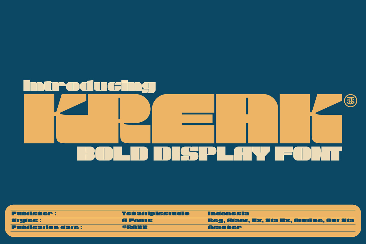 KREAK - BOLD DISPLAY FONT, a Symbol Font by tebaltipislab (Photo 1 of 16)