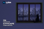 Photoshop Cityscape Stamp Brushes, a Brush Add-On by MISTstudioDesign (Thumbnail 1 of 9)
