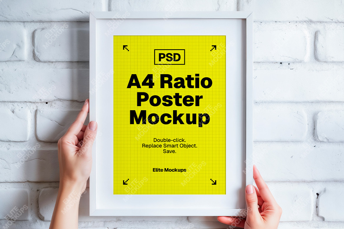 A4 Ratio Vertical Poster Mockup Set, an Advertising Mockup by Elite Mockups (Photo 5 of 7)