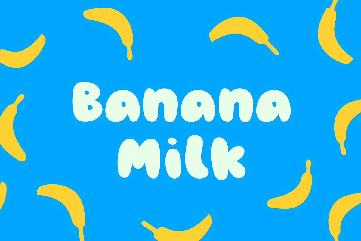 Banana Milk Bubble Display Font, a Handwritten Font by Colt Type Co (Photo 2 of 5)