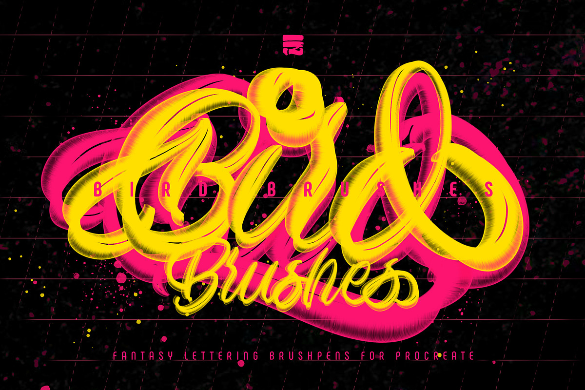 Fantasy Lettering Brushes. Procreate, a Brush Add-On by Diacritics (Photo 1 of 9)