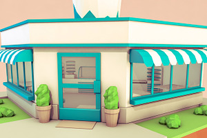 Low Poly Cocktail Cafe