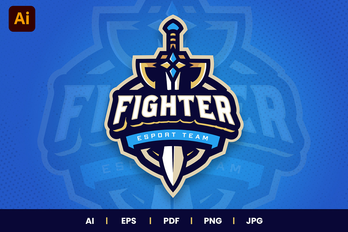Fighter Gaming Logo Template, a Branding & Logo Template by Akito Studio