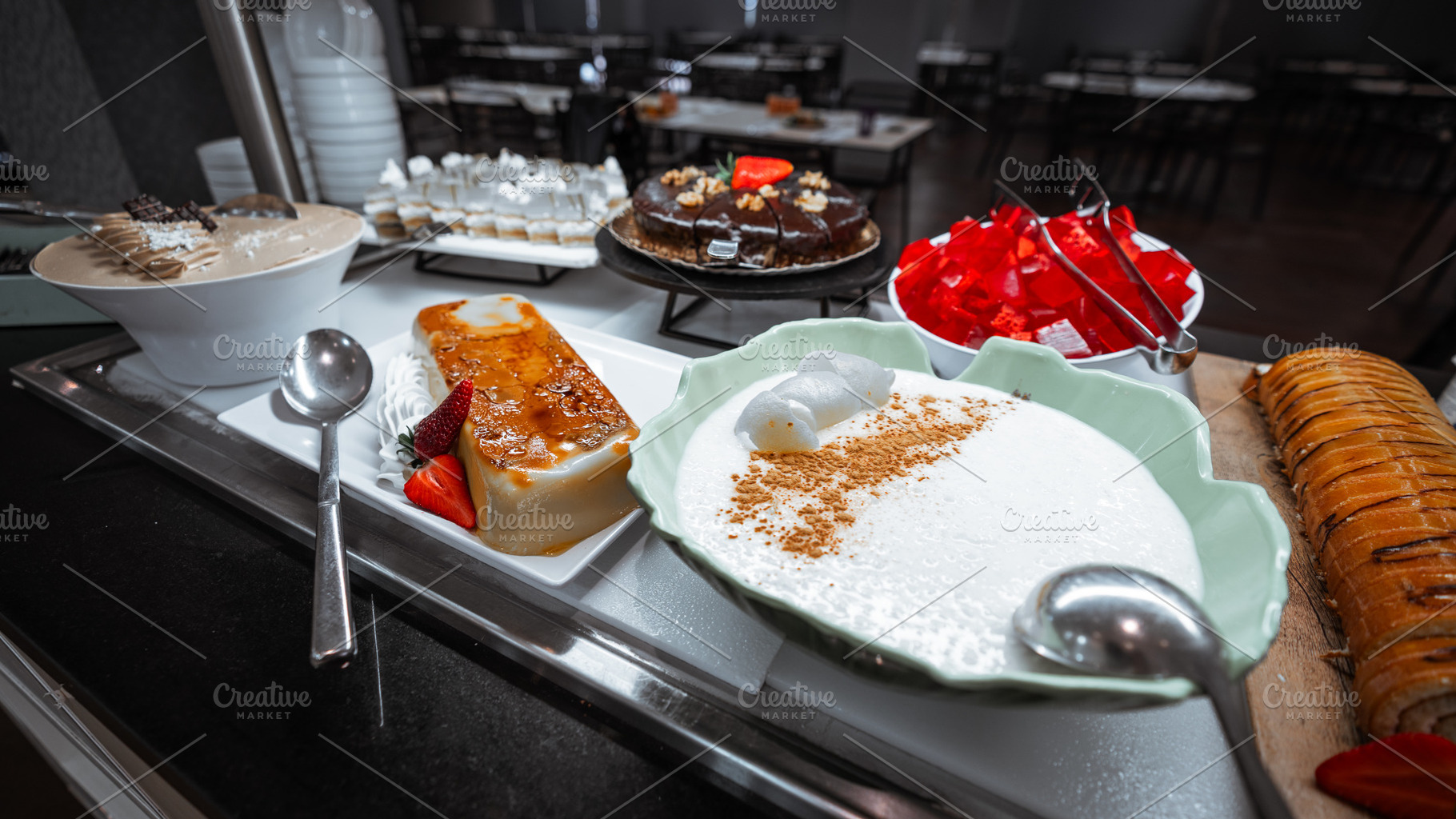 Dessert buffet with assorted sweets, a Food & Drink Photo by SkyNext