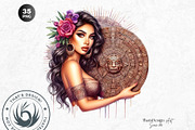 Mexican girls Clipart Set, a Person Illustration by ThatsDesignArt (Thumbnail 4 of 10)