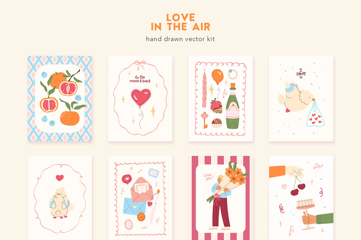 Love in the Air Romantic Vector Kit, a Person Illustration by Volha Studio (Photo 7 of 11)