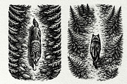 Wolf Wildlife Engraving Graphics, an Animal Illustration by DENIDigitalArtSudio (Thumbnail 6 of 12)