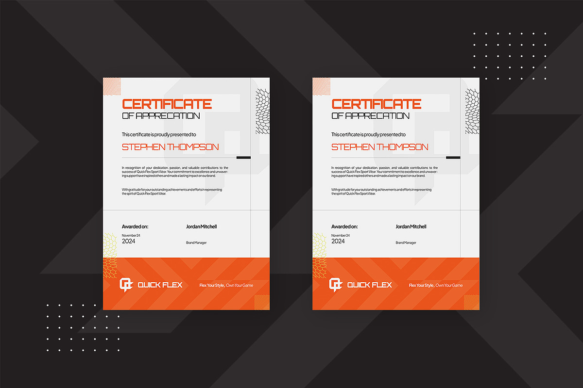 Quick Flex - Portrait Certificate, a Print Template by StreaksideStd (Photo 2 of 3)