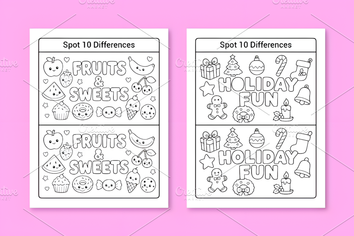 Spot the Differences Book for Kids, a Marketing Template by Design Station (Photo 2 of 4)