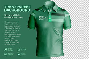 Men's Polo T-Shirt Raglan Mockup