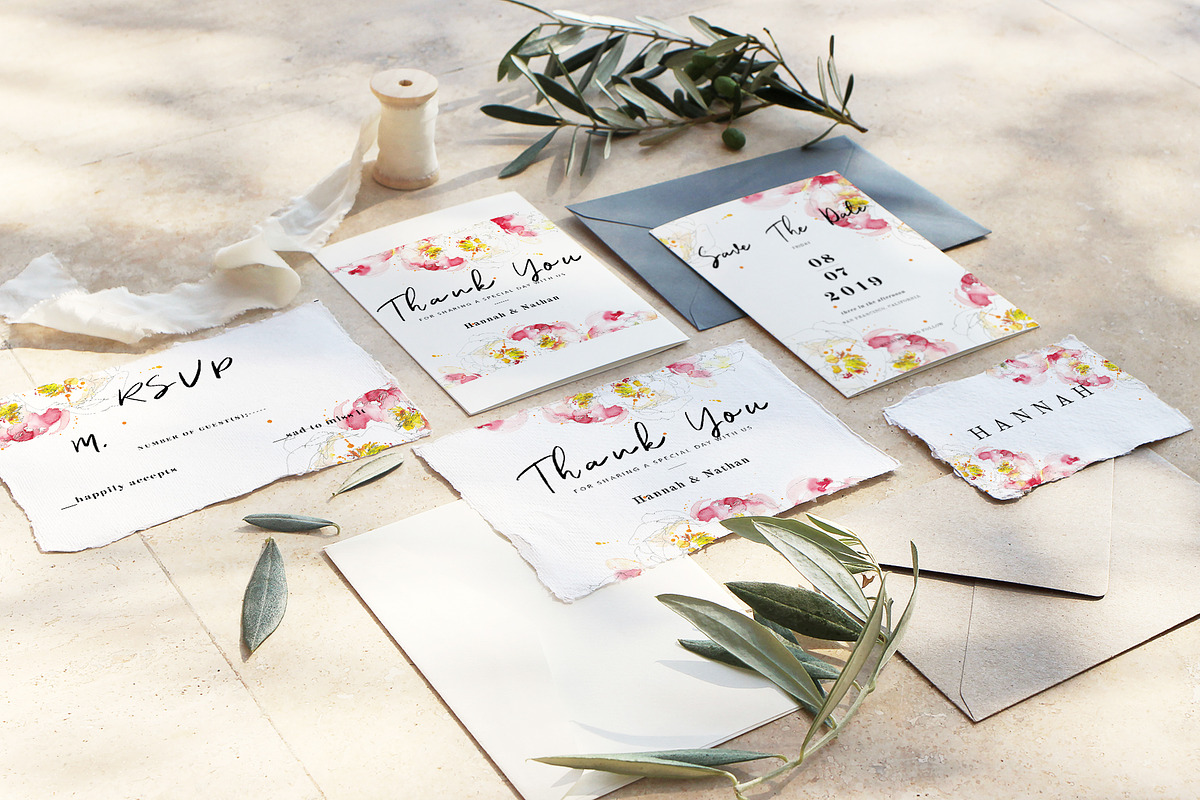 red peony wedding card set, a Templates & Theme by TurquoiseDesign (Photo 4 of 7)