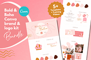 Boho logo design, Canva Branding Kit, a Branding & Logo Template by Kurly Creative (Thumbnail 1 of 12)