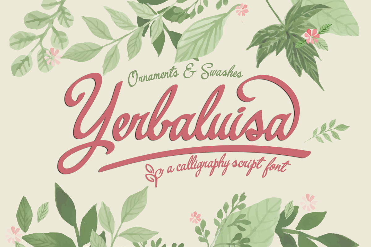 Yerbaluisa, calligraphic font