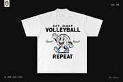 Volleyball T-Shirt Design Bundle, a Sport Illustration by shaondesigns (Thumbnail 6 of 6)