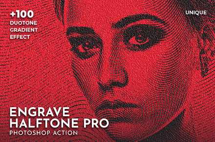 Engrave Halftone Pro Ps Action, an Action Add-On by ridvanpars