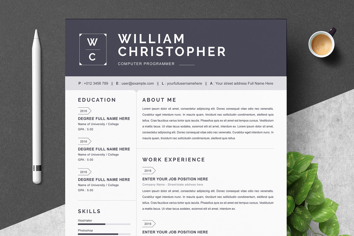 Resume Template Word | CV Template, a Resume Template by ResumeInventor