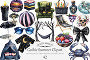 Watercolor Gothic Summer Clipart, an Illustration by Design Market (Thumbnail 1 of 5)