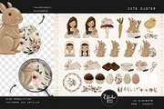 Cute vintage easter clipart set, an Illustration by Estudio 812 (Thumbnail 2 of 7)