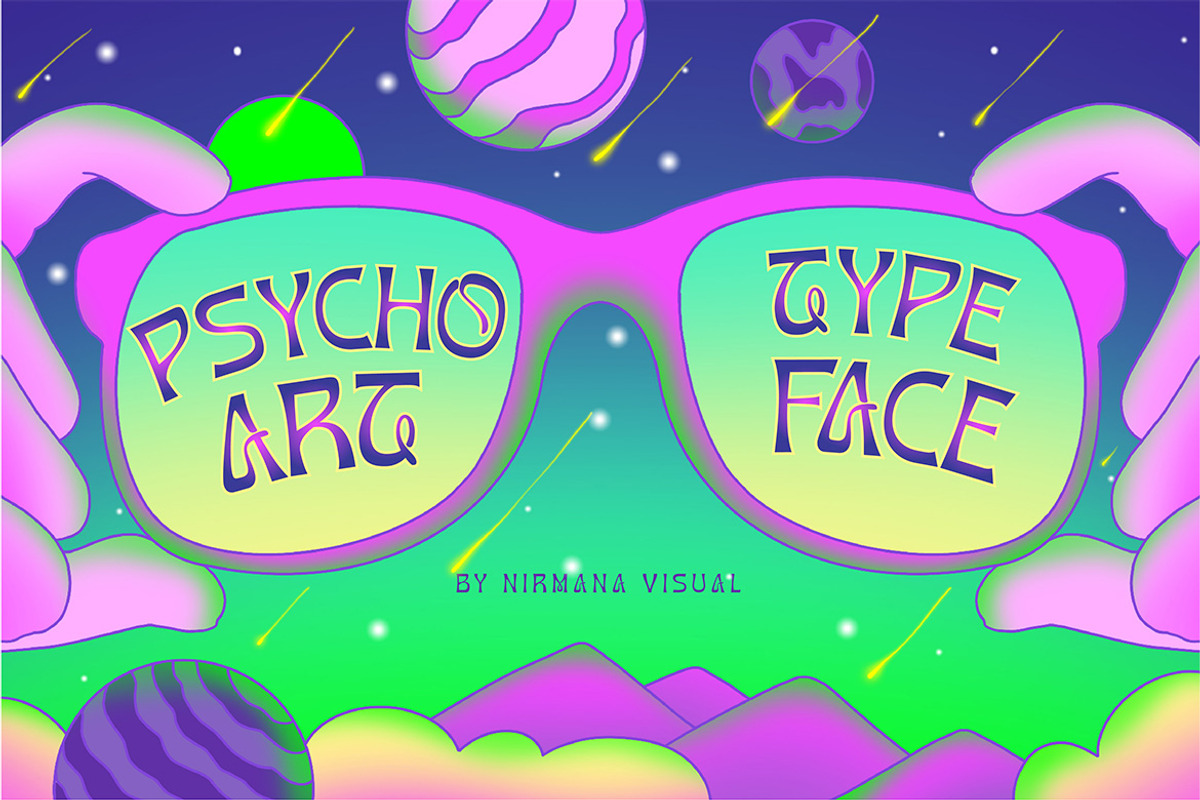 Psychoart - Psychedelic Font, a Font by Nirmana Visual (Photo 1 of 5)