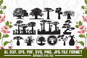 African Baobab Tree SVG | Baobab, an Object Graphic by VectorArtPrintableDesign