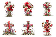 Floral Easter Cross Clipart, an Illustration by CreationArt (Thumbnail 5 of 6)