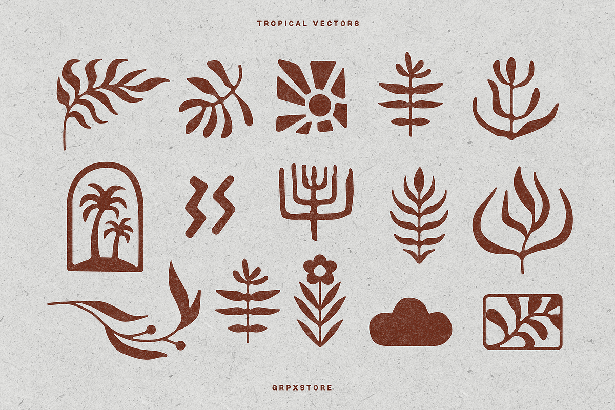 Tropical Vector Illustrations, a Decorative Illustration by GRPXSTORE (Photo 3 of 7)