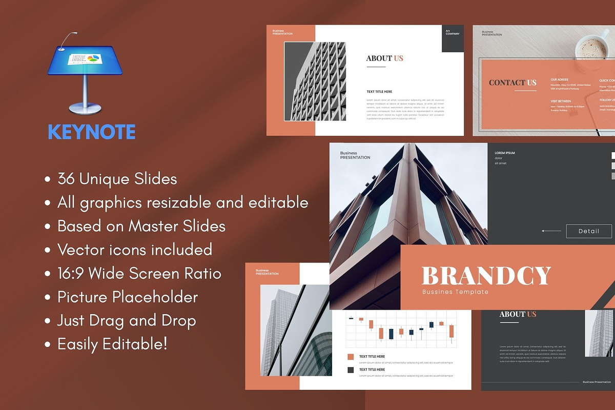 BRANDCY  Business Keynote Template, a Presentation Template by Rizki Herdian (Photo 1 of 5)
