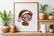 Christmas Crazy Elf PNG Clipart, a Seasonal Illustration by Craft Nest (Thumbnail 4 of 5)