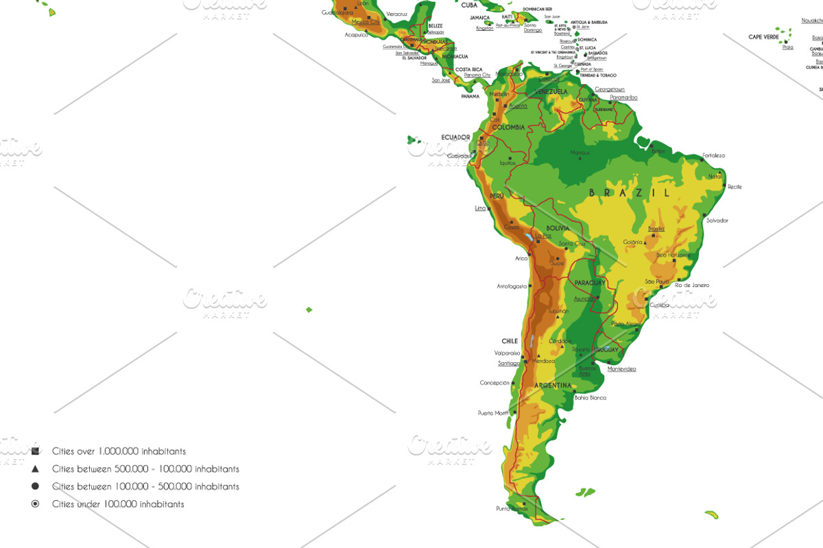 2x Physical World Maps, an Education Illustration by asantosg (Photo 7 of 14)