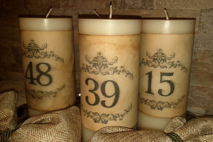 Vintage Wedding Candle Numbers