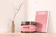 Amber Glass Cosmetic Jar Mockups, a Cups & Container Mockup by pmvch (Thumbnail 20 of 26)